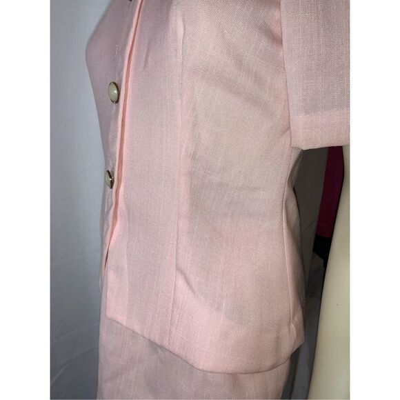 Vintage Pink Puff Sleeve Skirt Set 10P - Picture 5 of 11